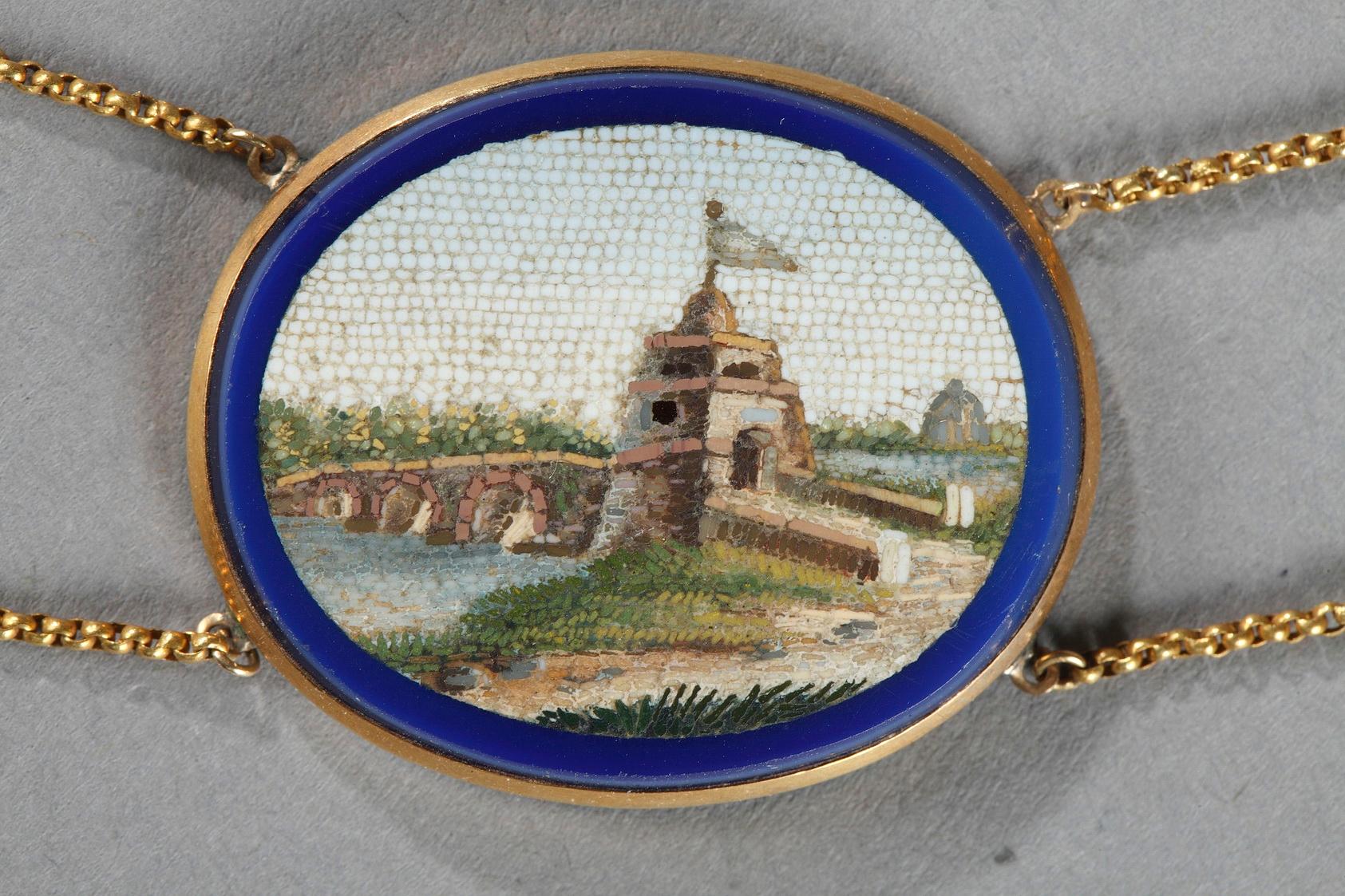 Ensemble Demi-Parure en micro-mosaïque, début du 19ème siècle en vente 2
