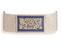 Mikromosaik-Choker mit Kantenverzierung aus 18 Karat Gelbgold von Andre Marcha