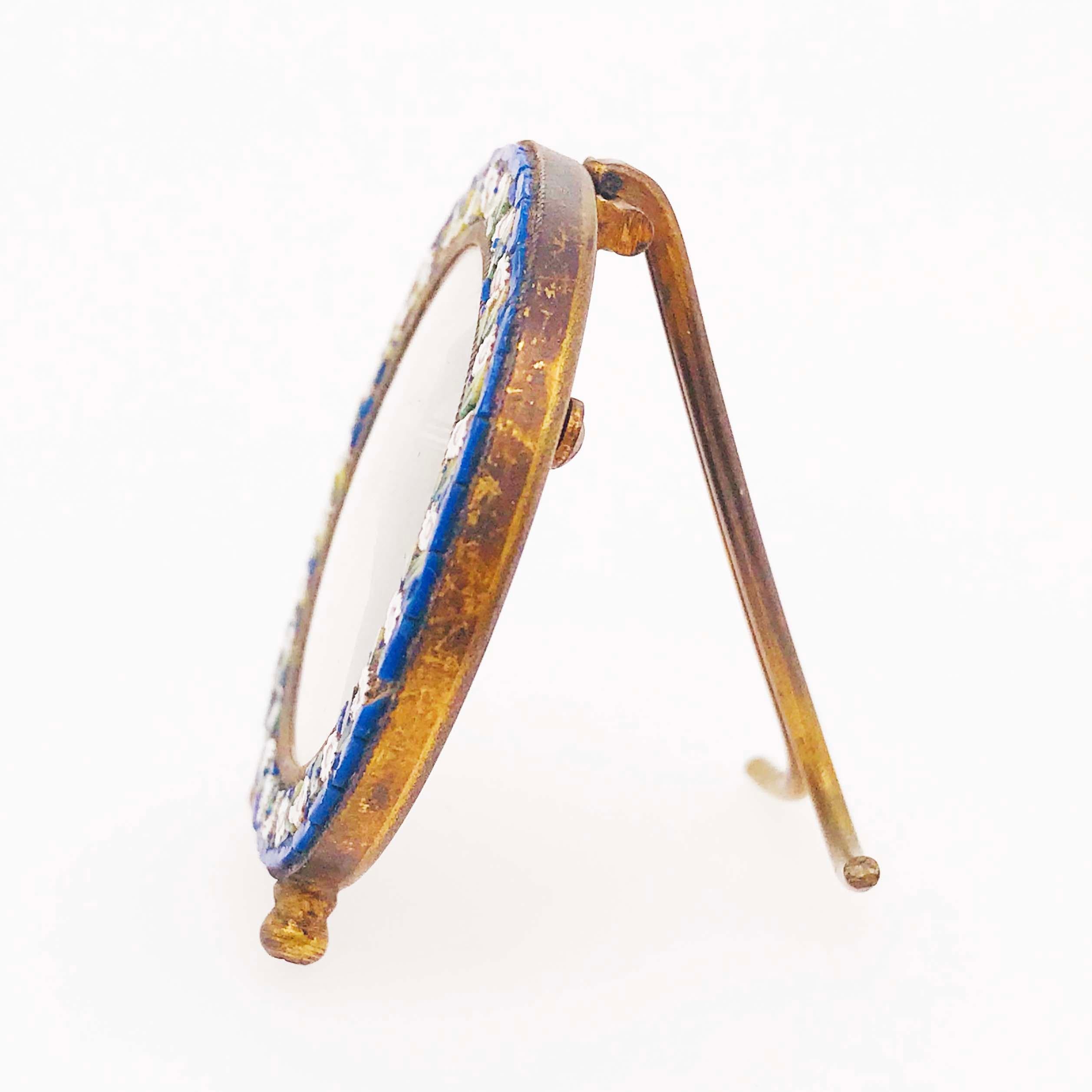 Micromosaic Frame, Micro Mosaic Small Frame with Blue and White, circa 1869 2