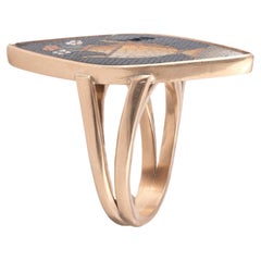 Late 18th Century Micromosaic Gold Ring Vase with Flower