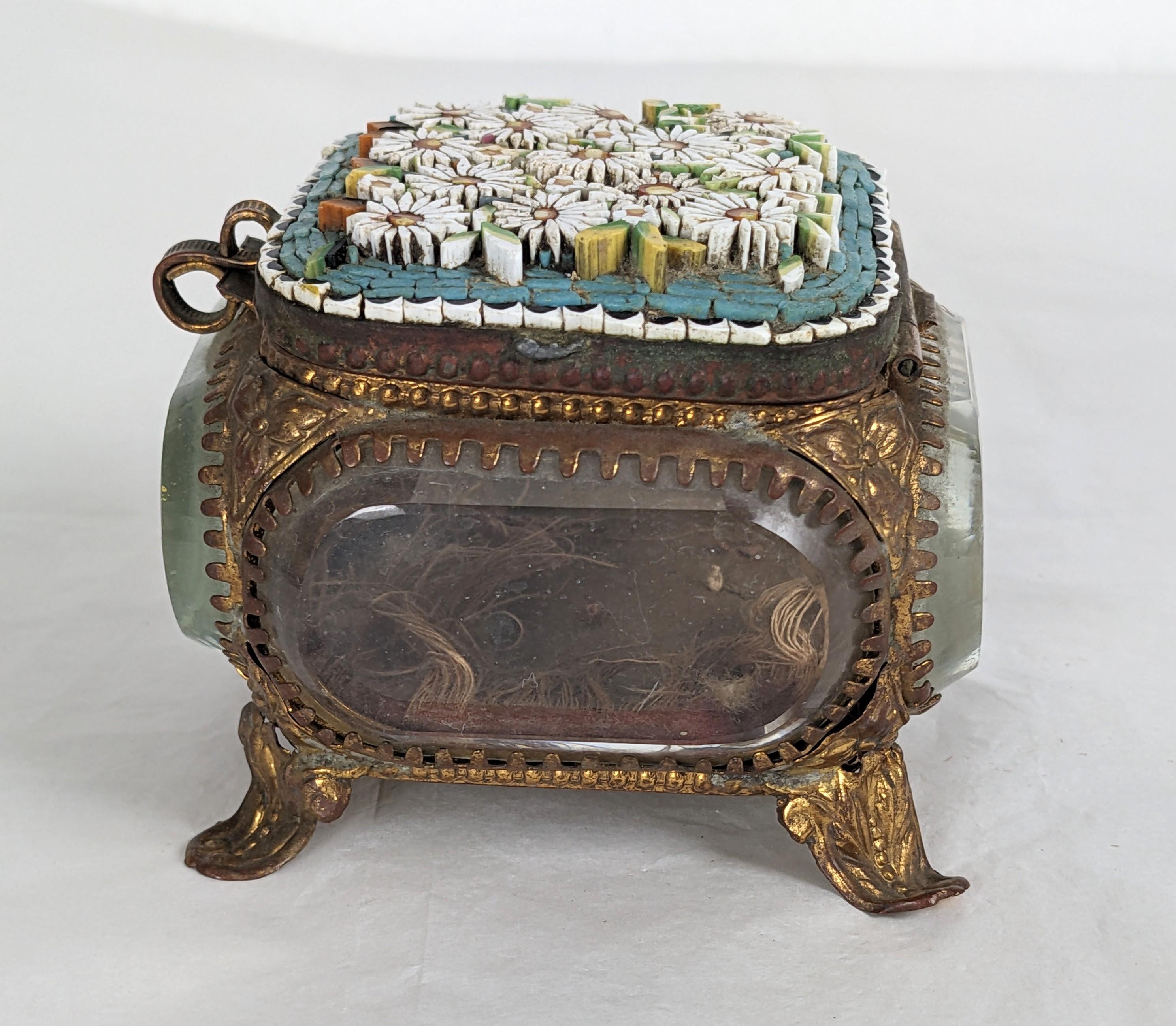 Brass Micromosaic Grand Tour Jewel Casket For Sale