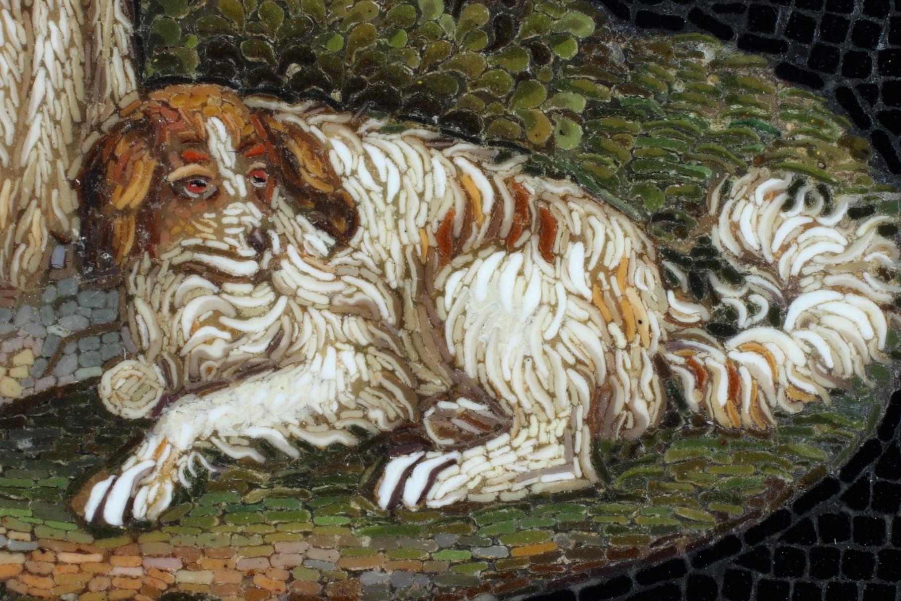 French Micromosaic of Shepherd, Early 19th Century For Sale