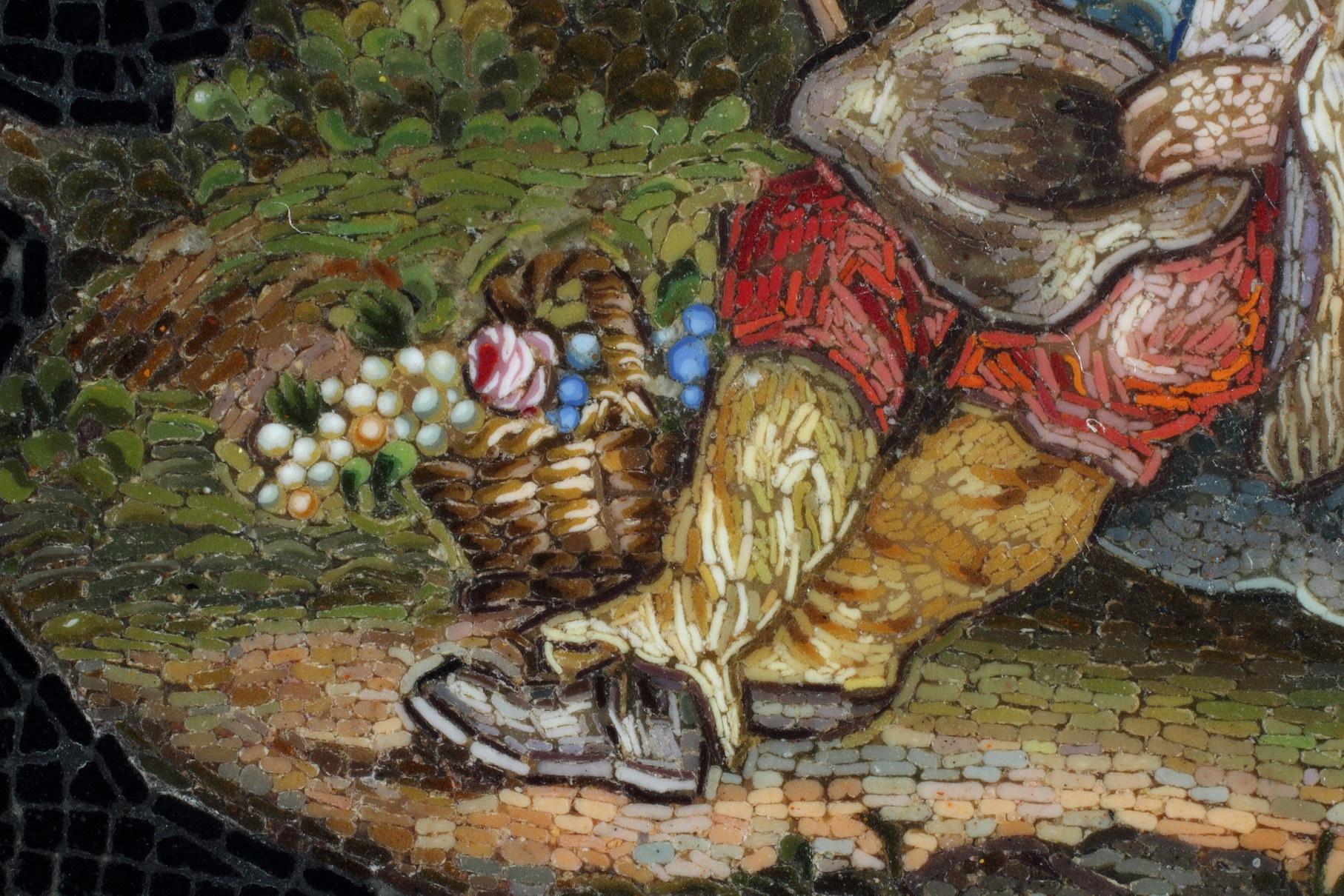 Micromosaic of Shepherd, Early 19th Century In Good Condition For Sale In Paris, FR