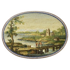 Micromosaic Plaque of a Landscape Scene, Rome, circa 1800.