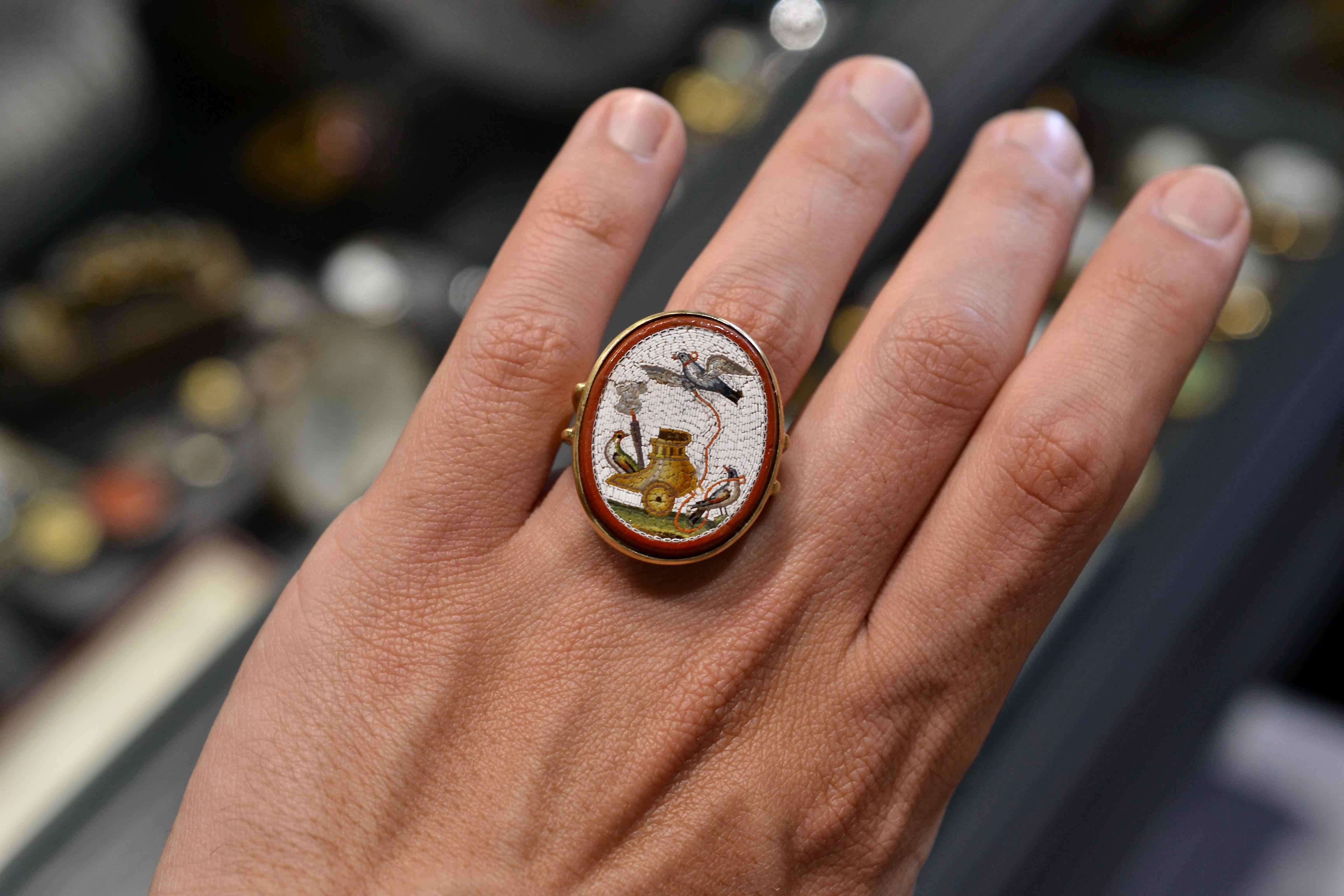 Micromosaic Ring with Allegory of Love 2