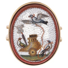 Micromosaic Ring with Allegory of Love