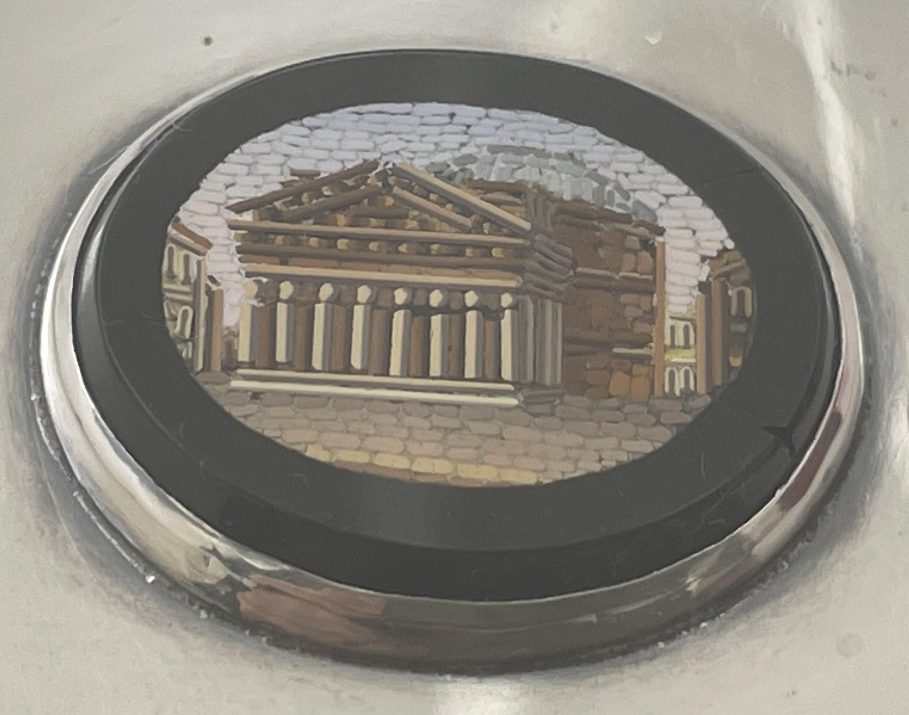 Scatola per sigari e porta fiammiferi in micromosaico e argento sterling in vendita 4