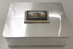 Mikromosaik & Sterling Silber Italienisch Humidor Zigarrenkiste & Streichholzschachtel-Halter