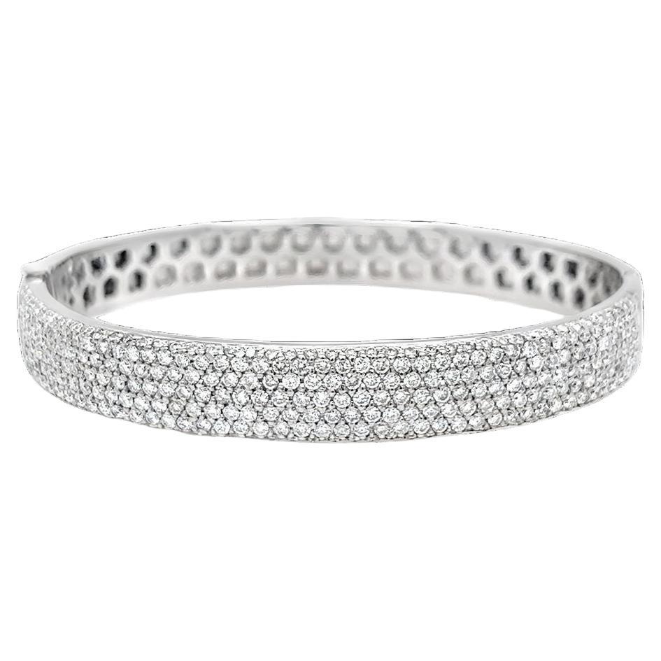 Bracelet jonc à charnière avec diamants micropavés