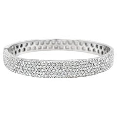 Micropave Diamond Bangle Bracelet with Hinge