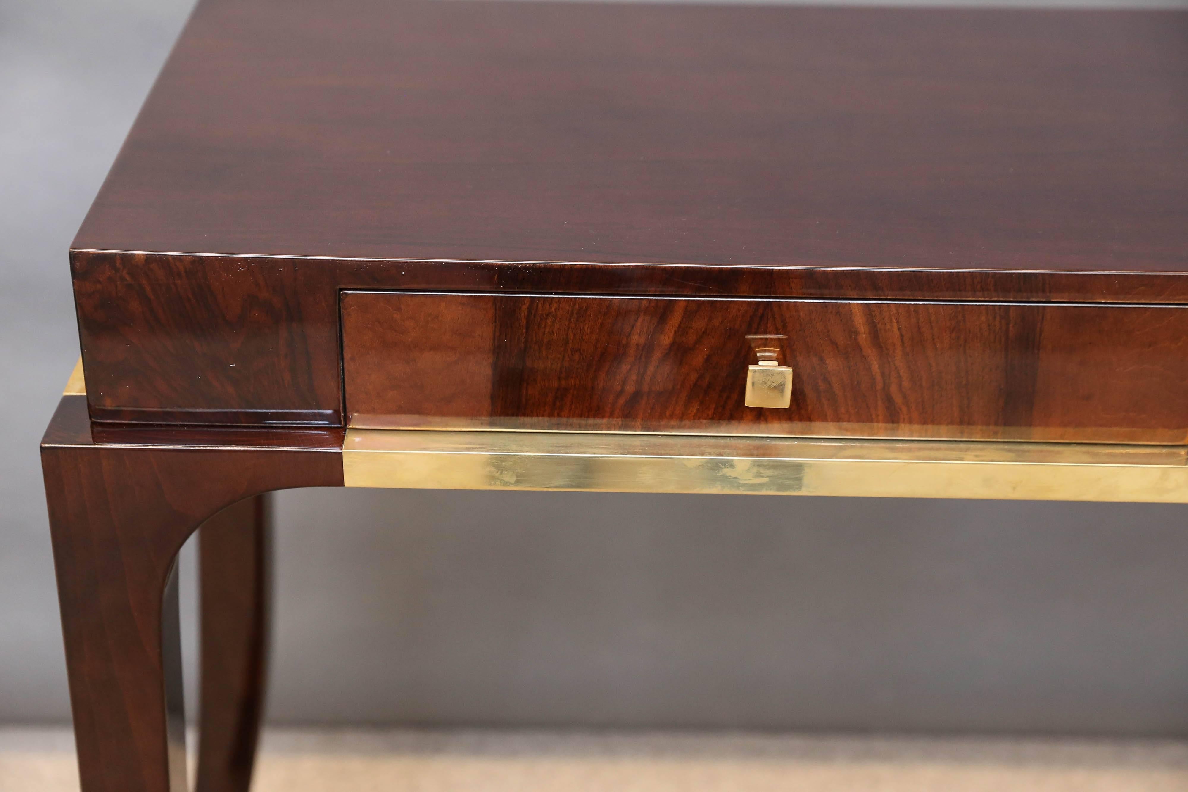 Midcentury French Console in Walnut In Excellent Condition In Houston, TX
