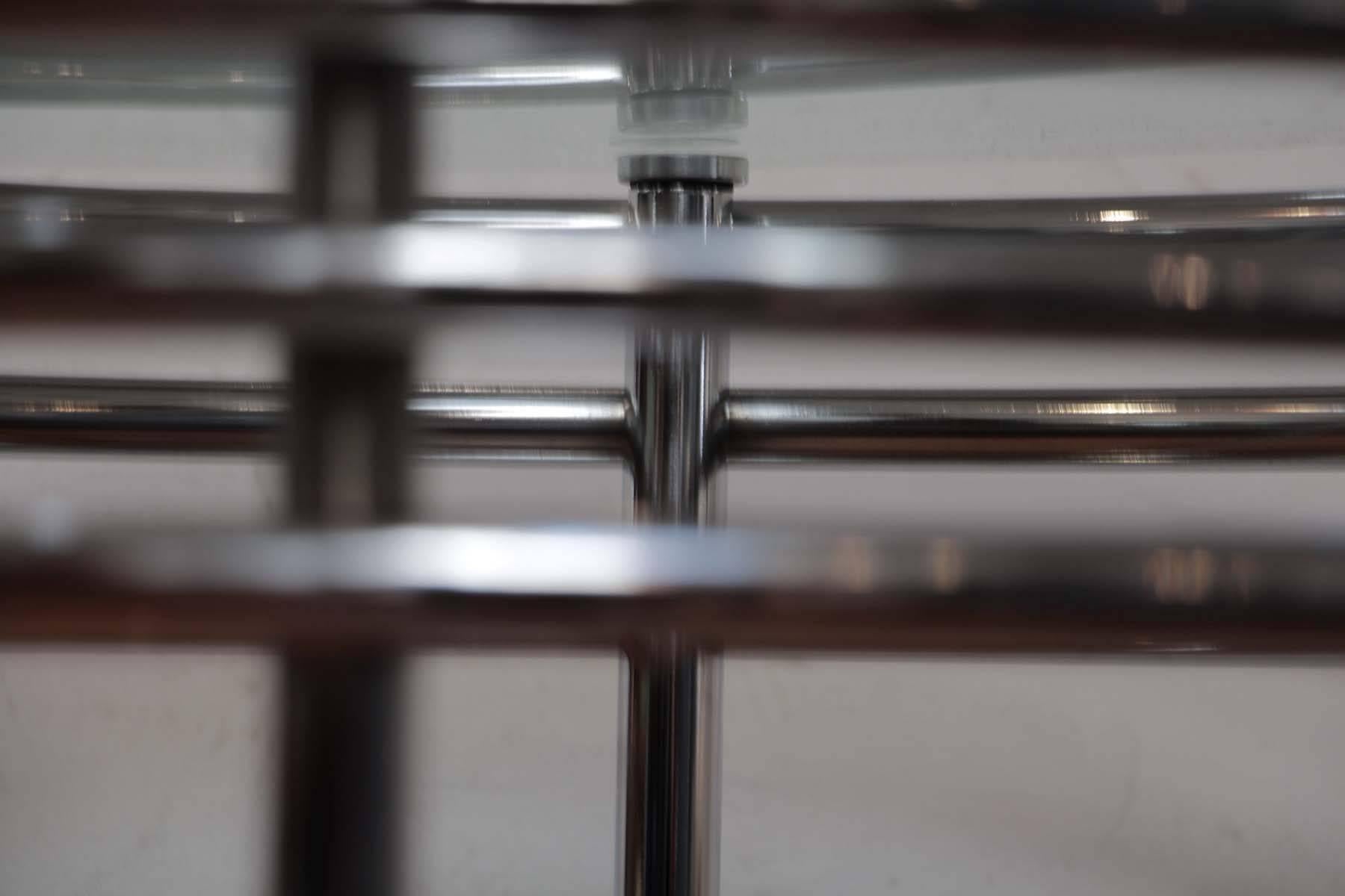 Midcentury Chrome and Glass Side Tables 'Pair' In Excellent Condition In Sag Harbor, NY