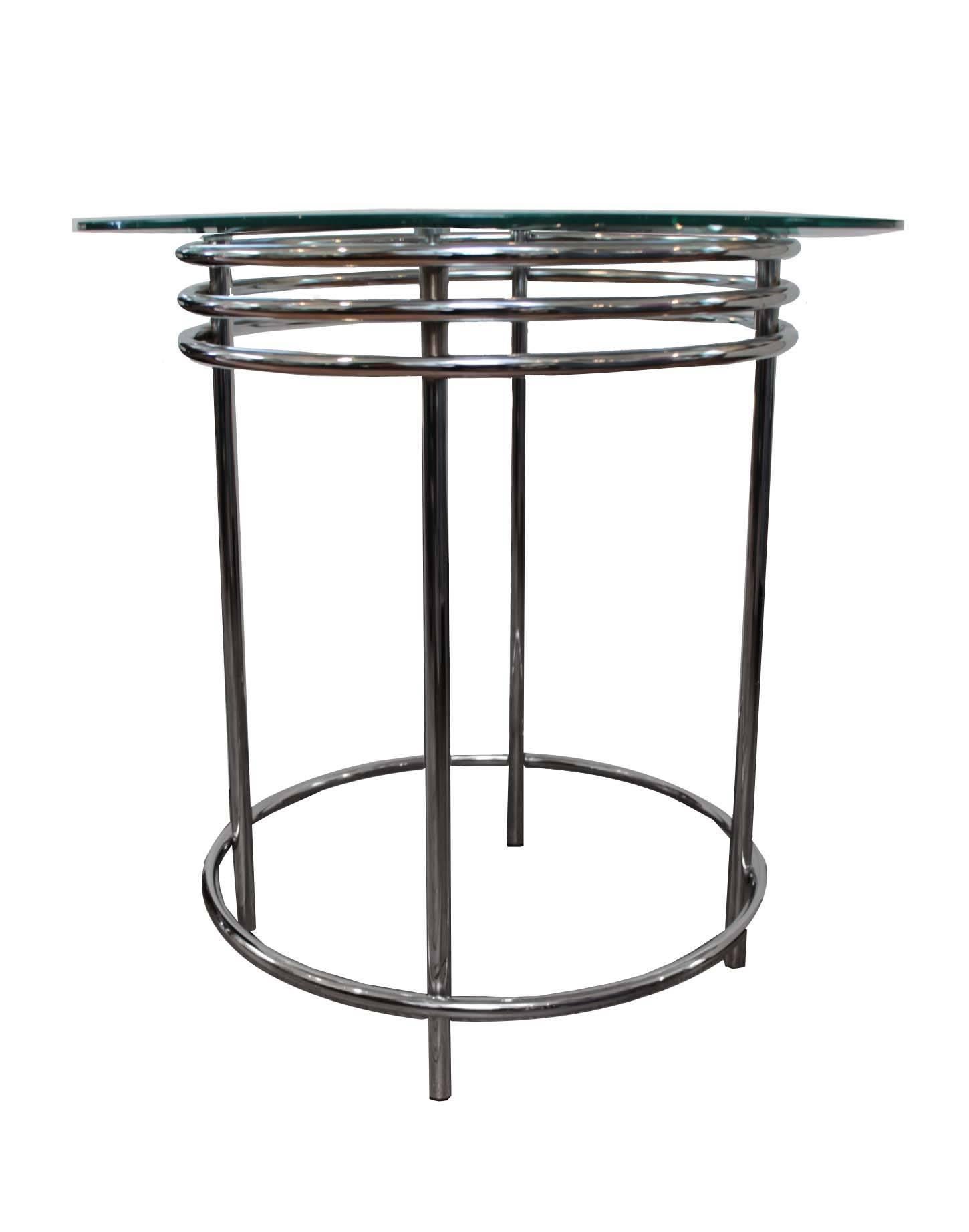 Midcentury Chrome and Glass Side Tables 'Pair' 1