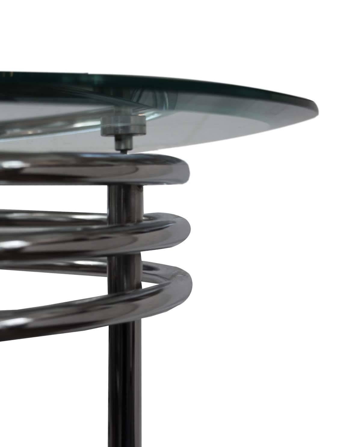 Midcentury Chrome and Glass Side Tables 'Pair' 2