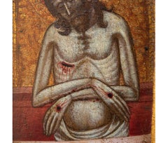 Image de peinture de Piety du milieu du 14e siècle Tempera sur bois