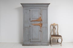 Mid 1700s Swedish Pine Painted Redwood Baroque Cabinet