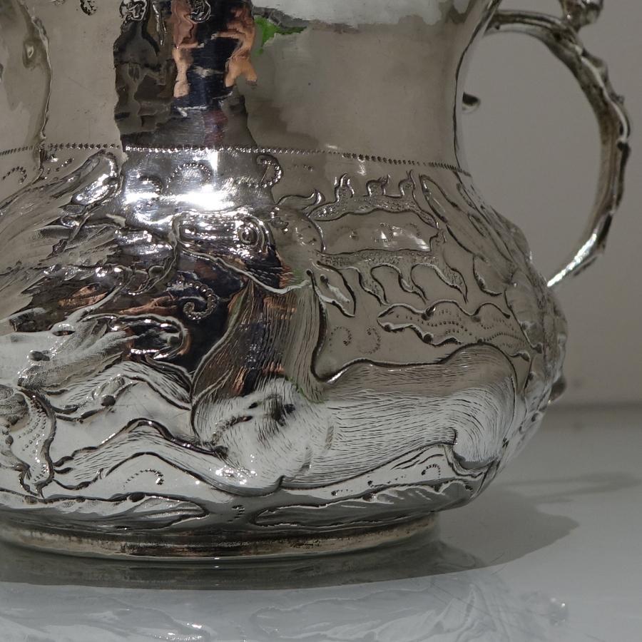 Mid-17th Century Antique Charles II Large Sterling Silver Porringer, London 1665 7