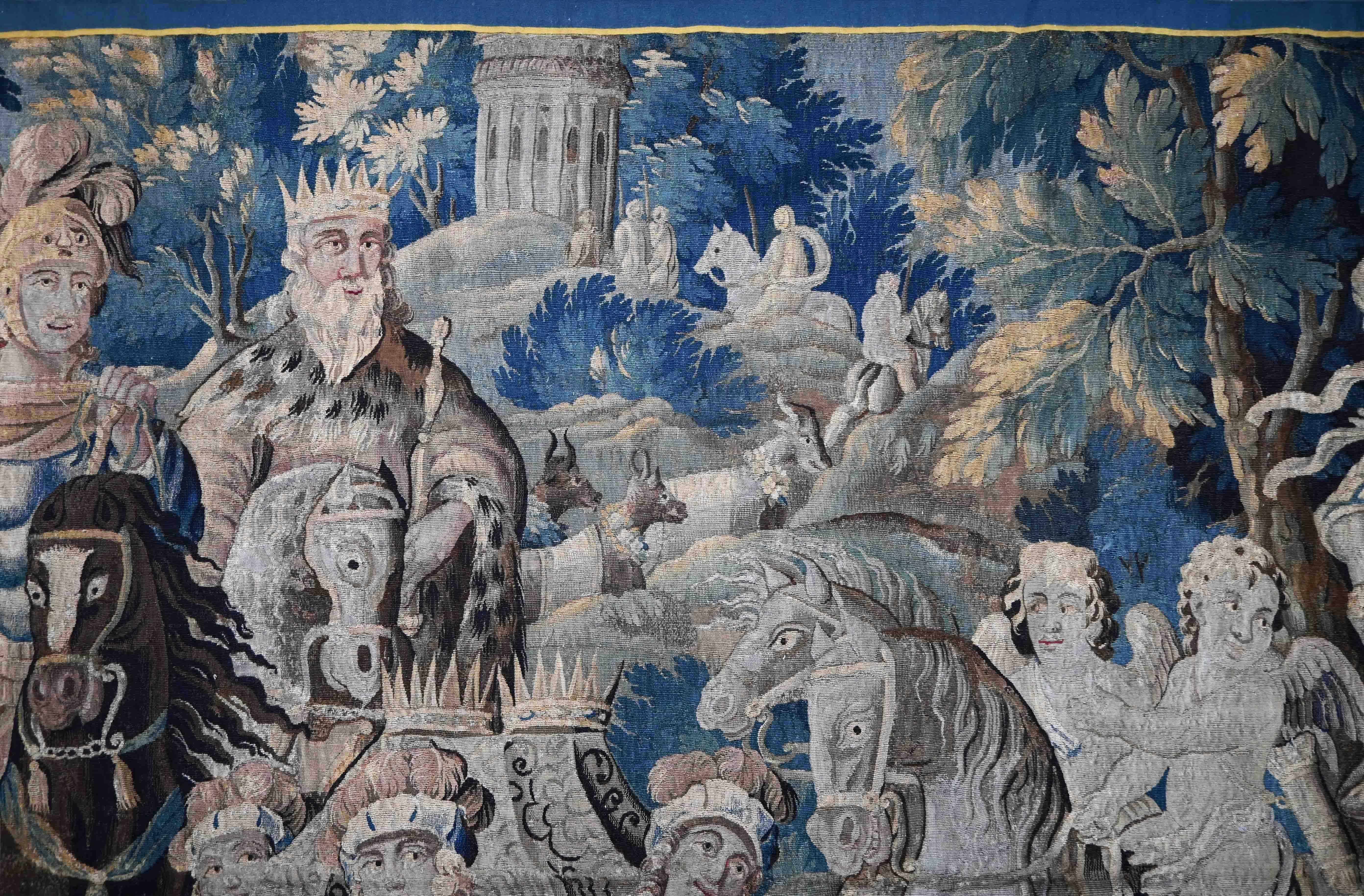 Mitte des 17. Jahrhunderts Aubusson Wandteppich The Krönung von Melinte und Ariana N° 1387 im Zustand „Hervorragend“ im Angebot in Paris, FR