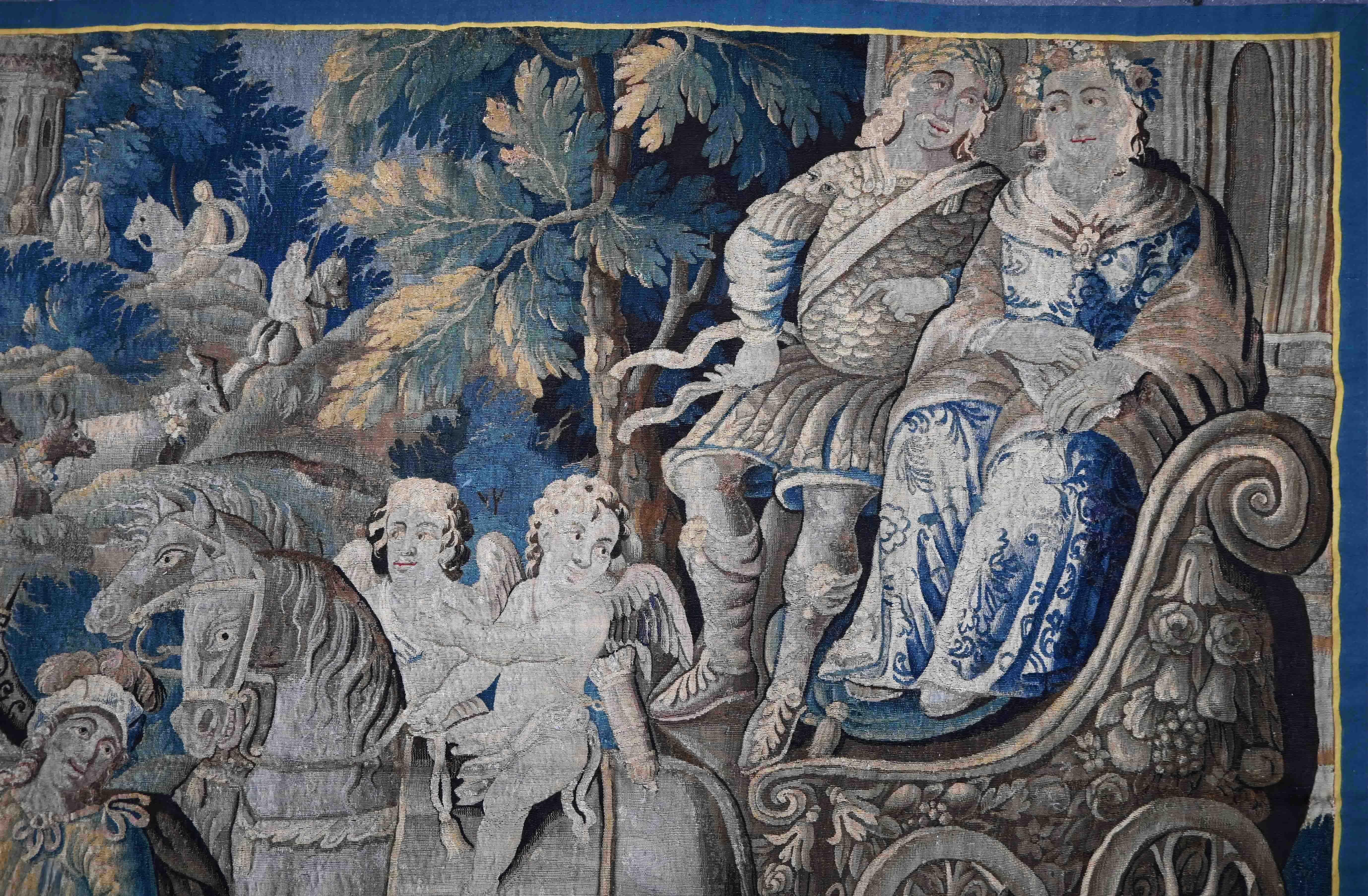 Mitte des 17. Jahrhunderts Aubusson Wandteppich The Krönung von Melinte und Ariana N° 1387 (Wolle) im Angebot