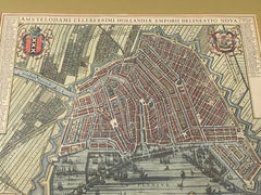 Mid-17th Century Birdseye View of Amsterdam Hand Colored Map, circa 1650