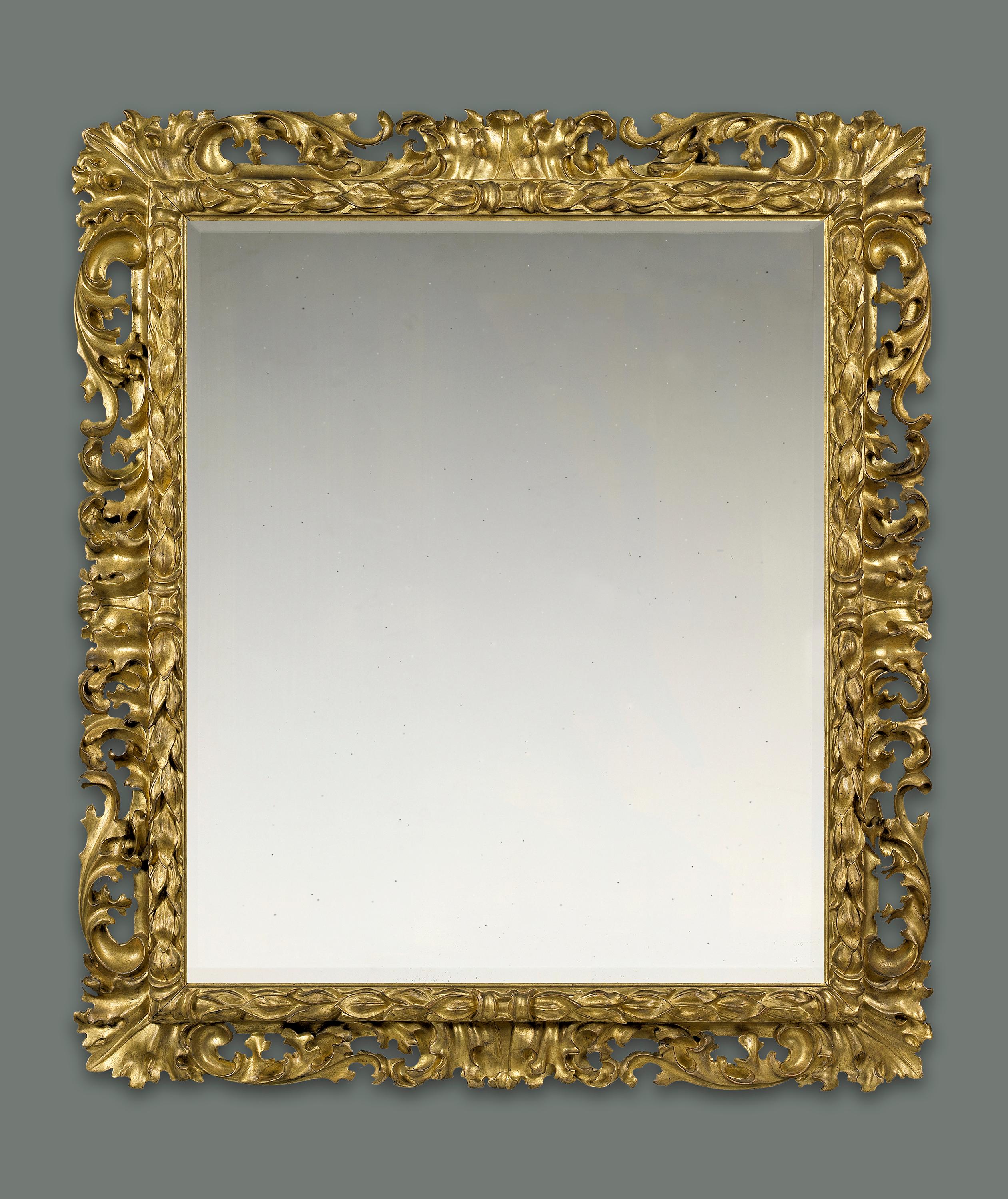 Mid-17th Century Carved Italian Baroque Frame, with Choice of Mirror (Barock) im Angebot