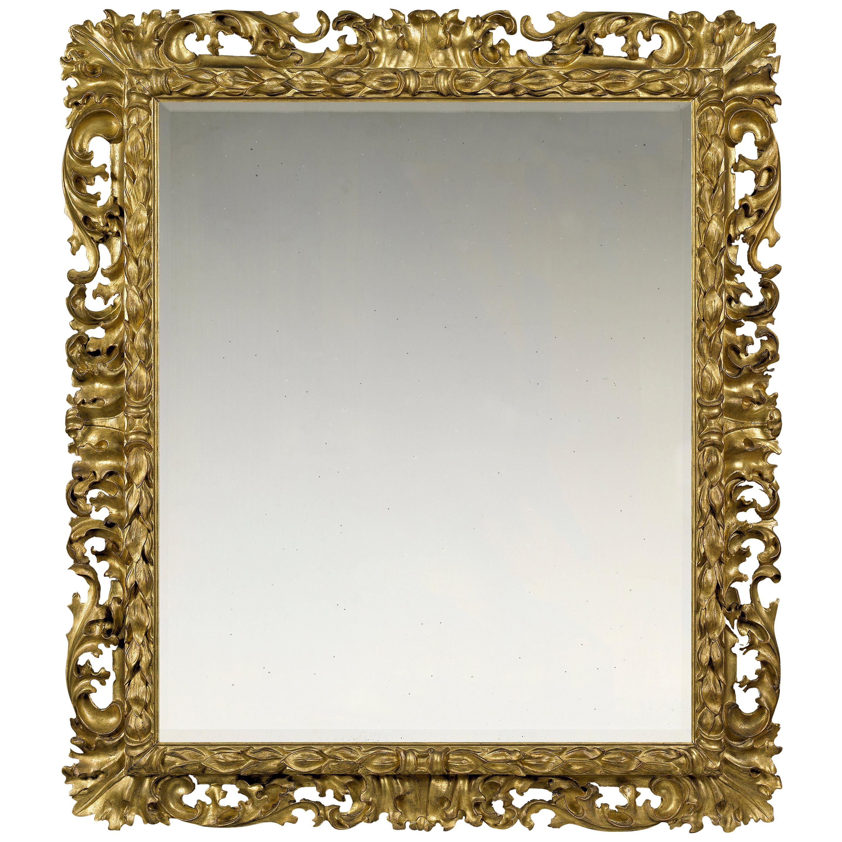 Mid-17th Century Carved Italian Baroque Frame, with Choice of Mirror im Angebot