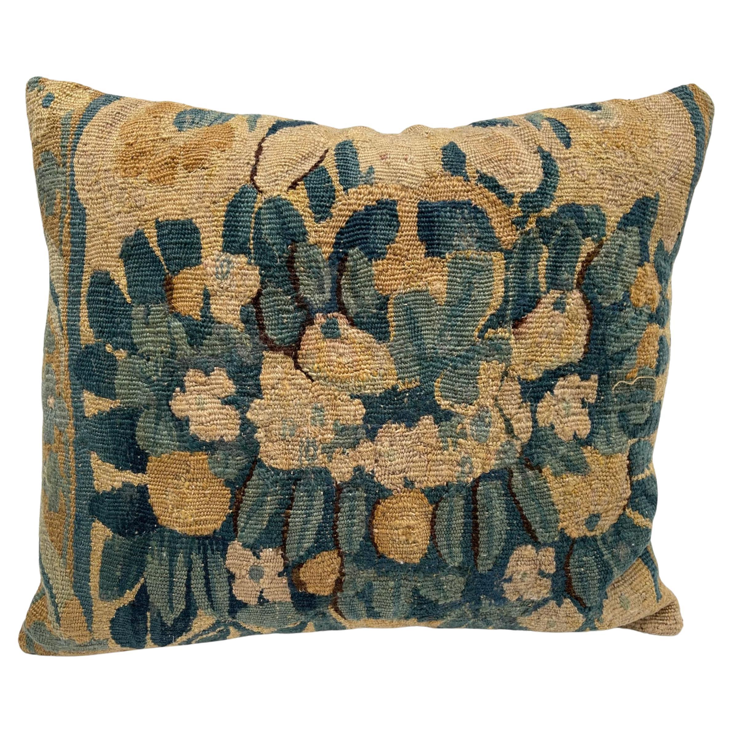 Mid-17th Century Flemish Tapestry Pillow For Sale
