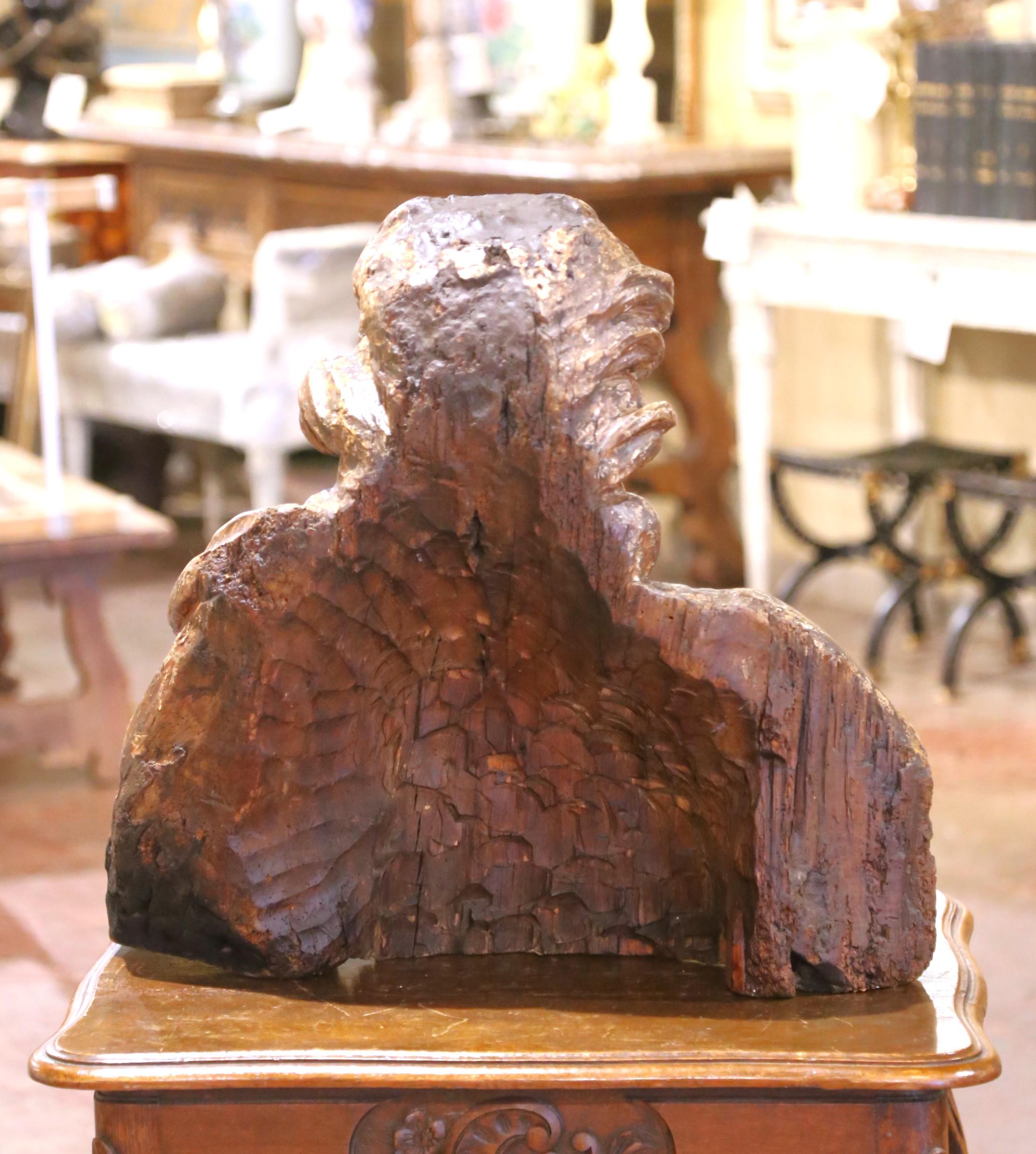 Mitte des 17. Jahrhunderts Französisch geschnitzt Nussbaum Büste von Saint Paul im Angebot 4
