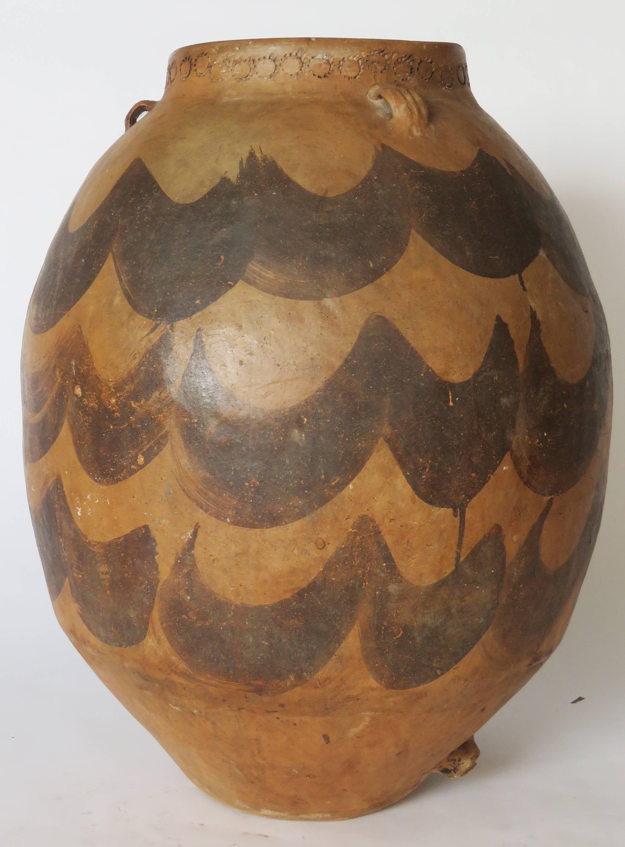 Spanish Mid-17th Century Mozarab Terracotta Jar For Sale