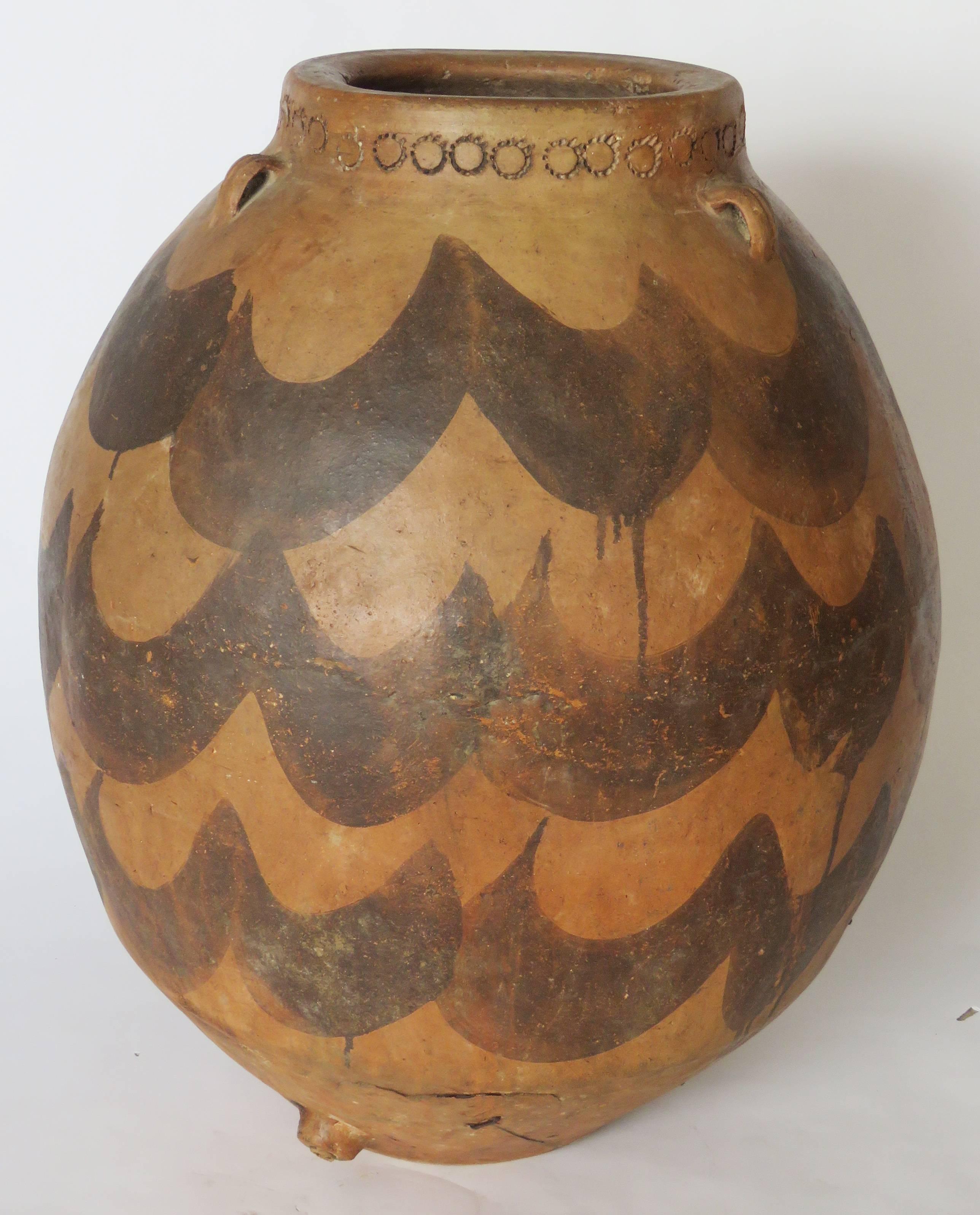 Hand-Crafted Mid-17th Century Mozarab Terracotta Jar For Sale