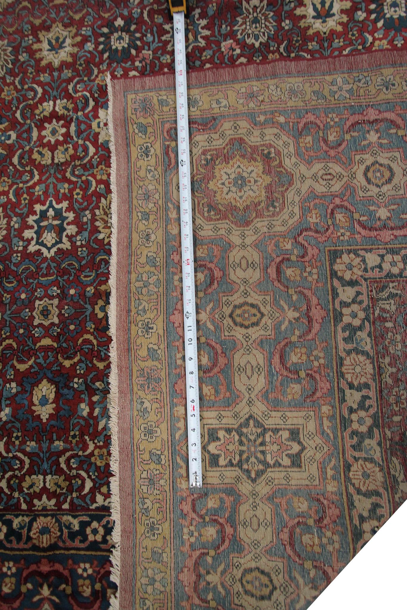 Mid-1800 Antique Mogul Rug Geometric 10x20 Oversized Antique Rug 298x597cm For Sale 6