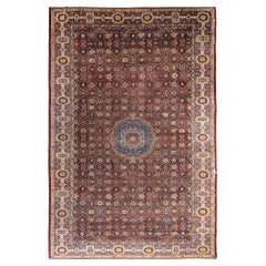 Antiker Mogul-Teppich in Übergröße, geometrisch, 10x20, 298x597cm, Mitte des 1800er Jahre