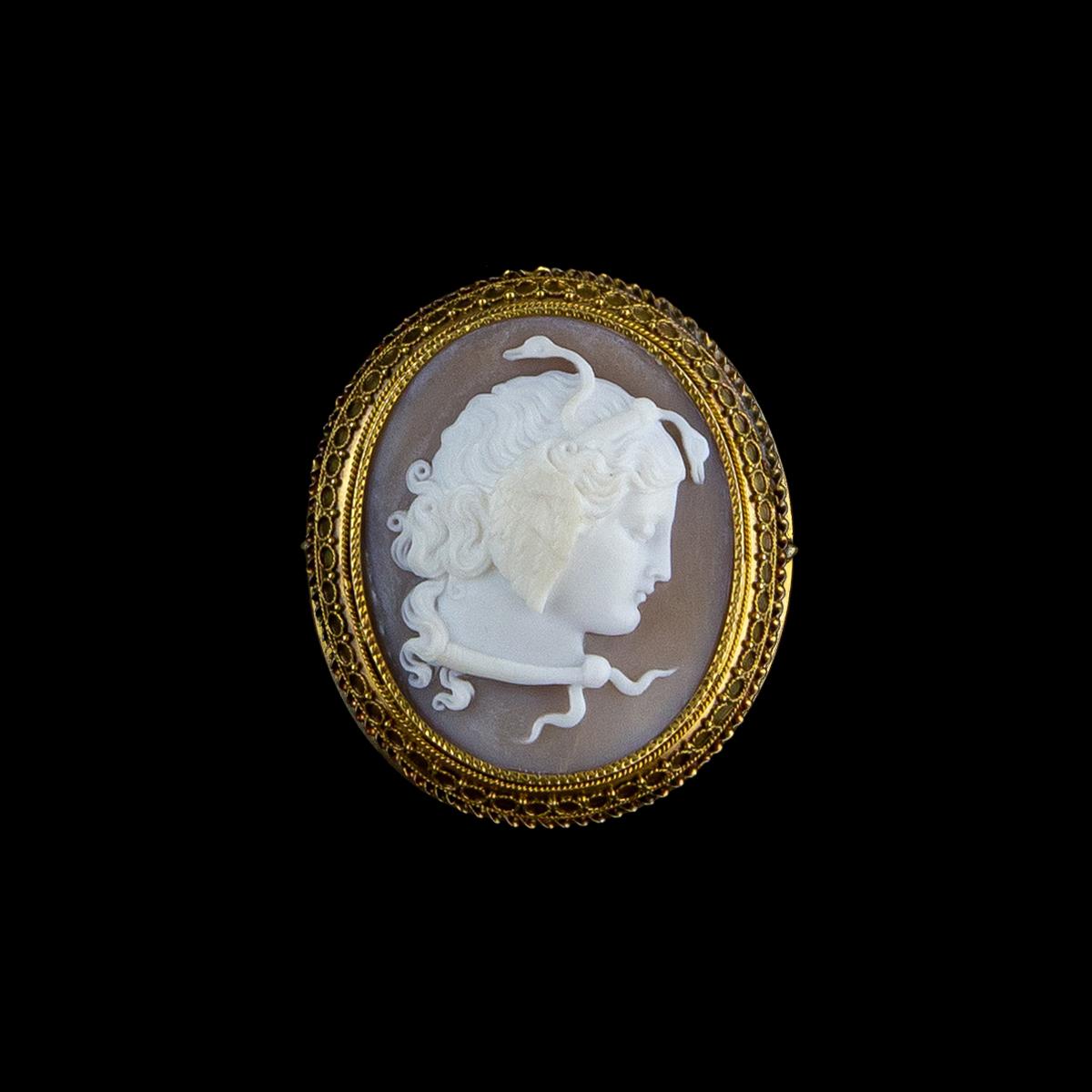 medusa cameo brooch