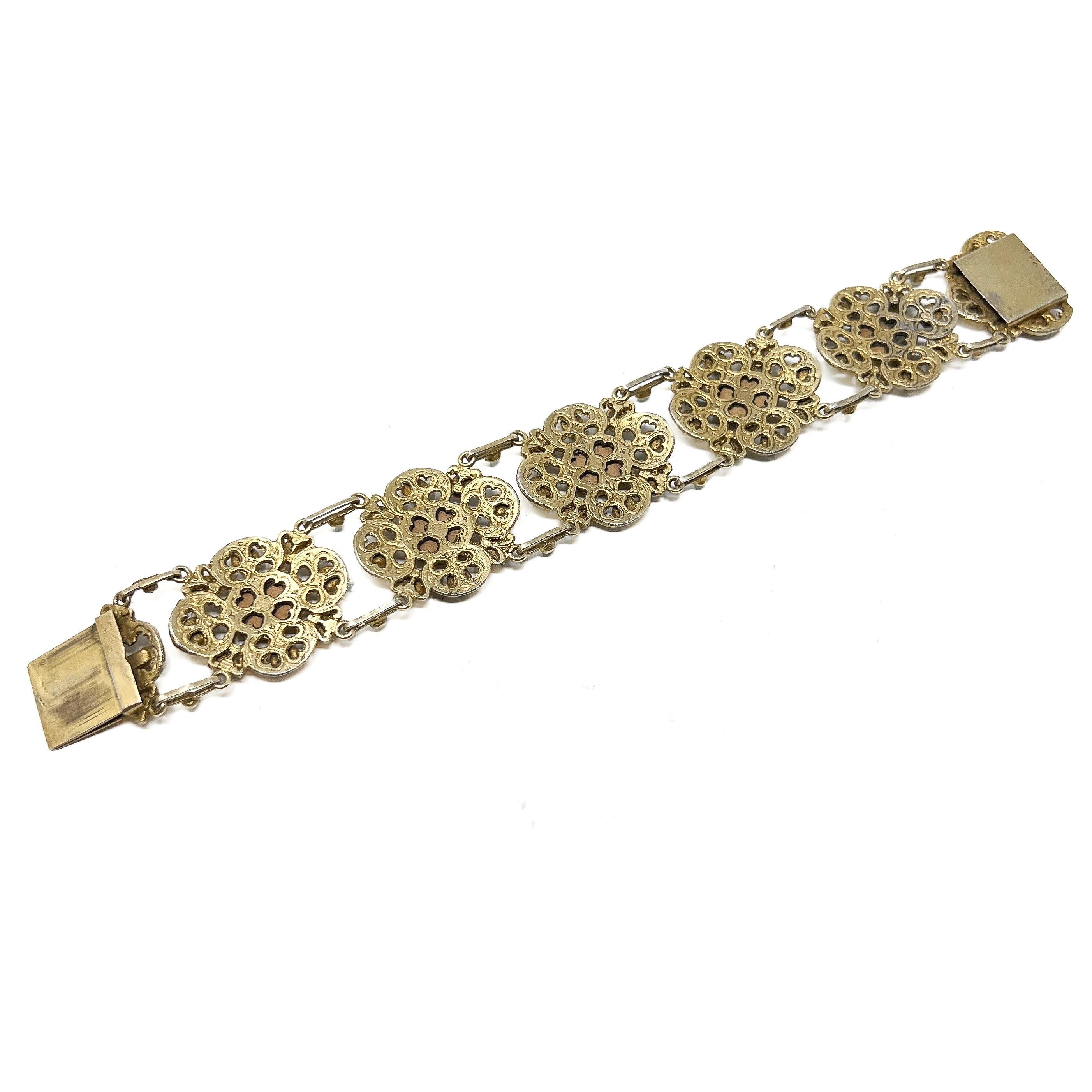 Mid-1800s Austro-Hungarian Design French Silver Antique Portrait Bracelet For Sale 3