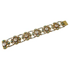 Mid-1800s Austro-Hungarian Design French Silver Antique Portrait Bracelet
