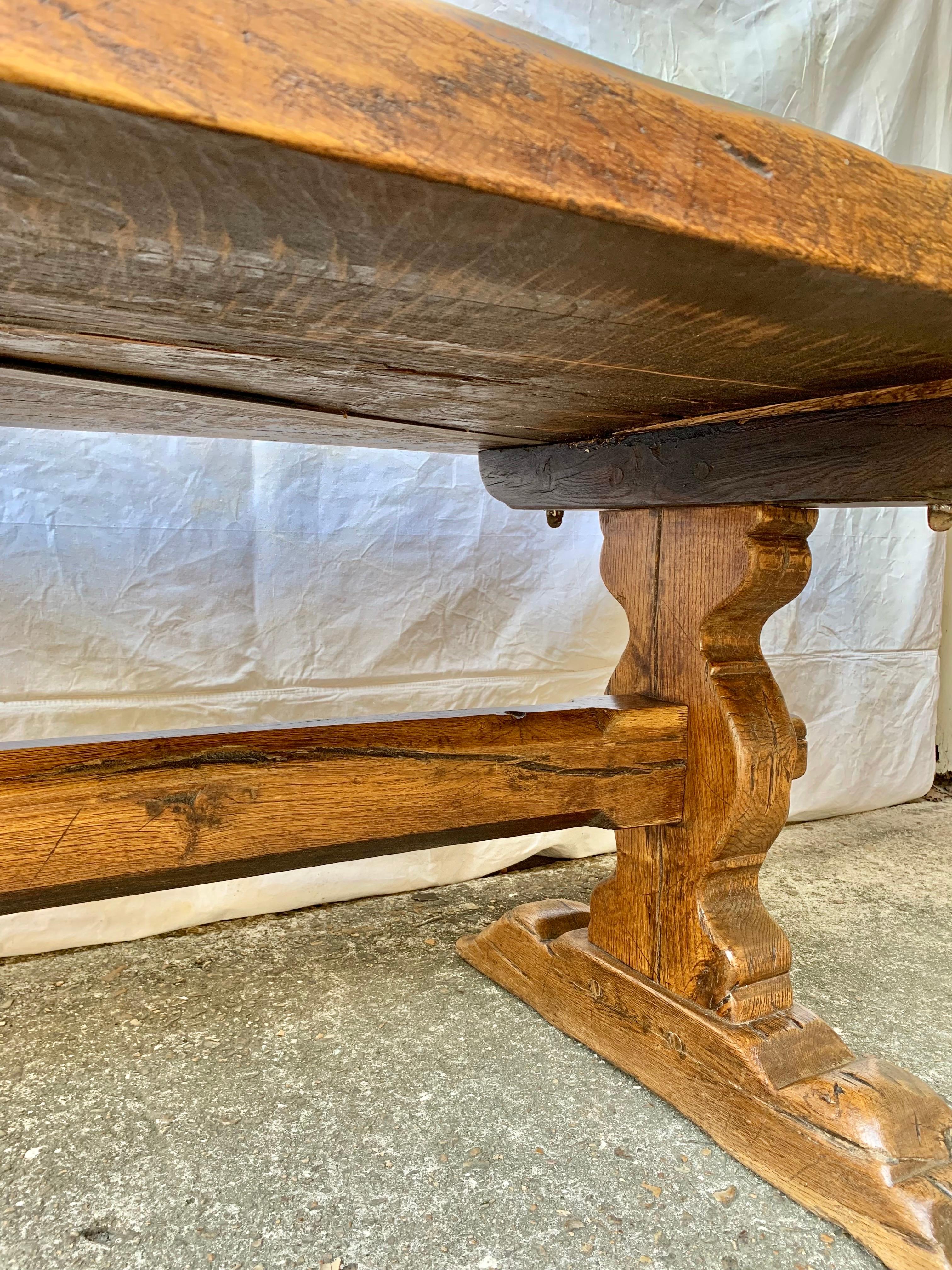 Mid 1800s French Walnut Single Plank Monastery Dining Table 10
