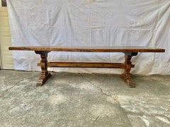 Mid 1800s French Walnut Single Plank Monastery Dining Table