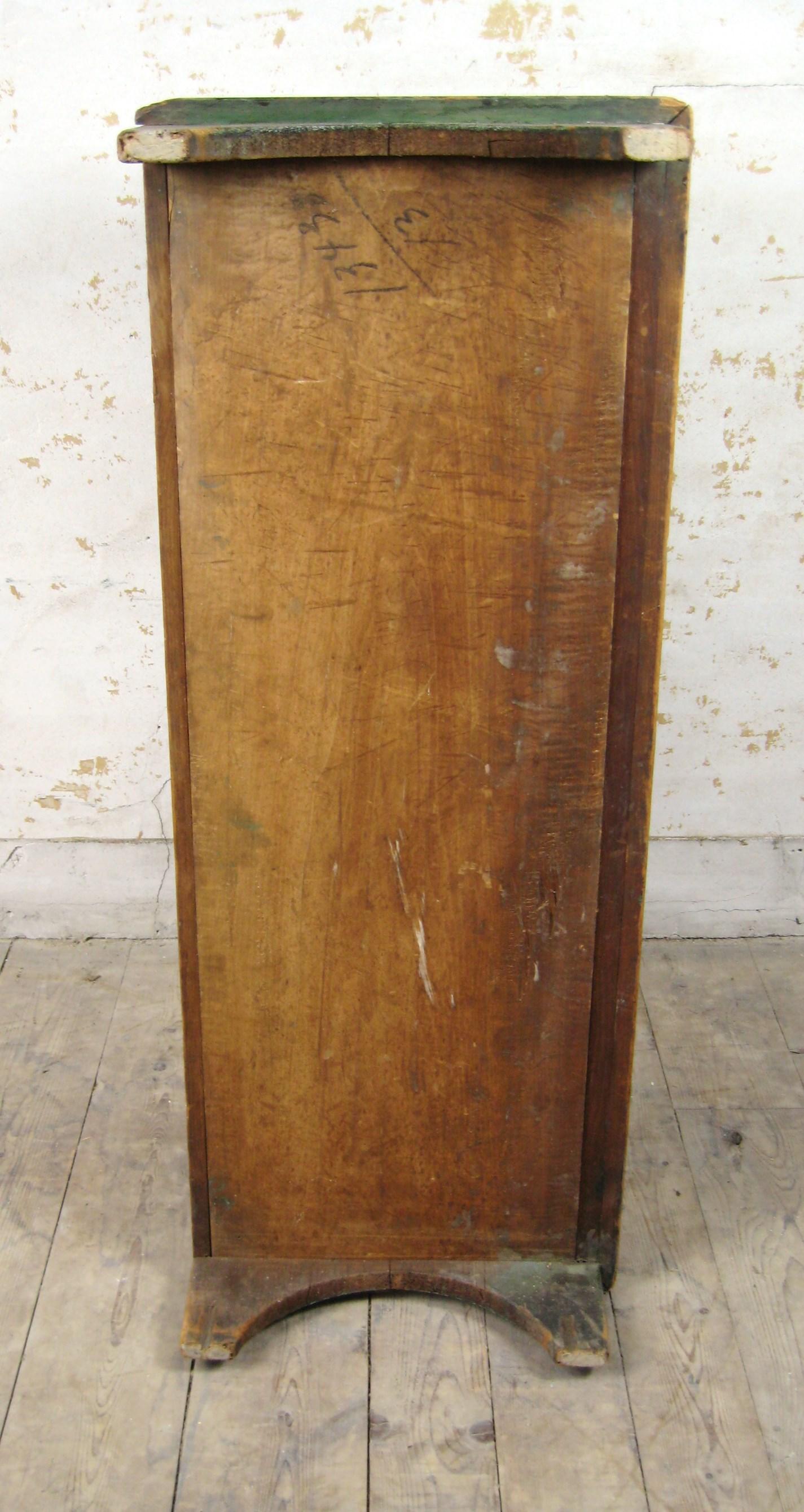Mid 1800's Primitive Green Painted 6 board Blanket Chest 3