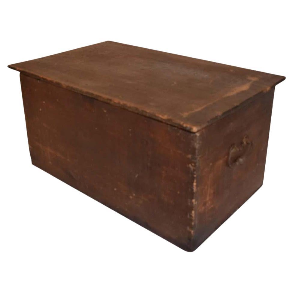 Mid 1800s Trunk with Handmade Hand Forged Iron Handles
