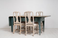 Mid 1800s Unusual Blue Swedish Gustavian Country Table