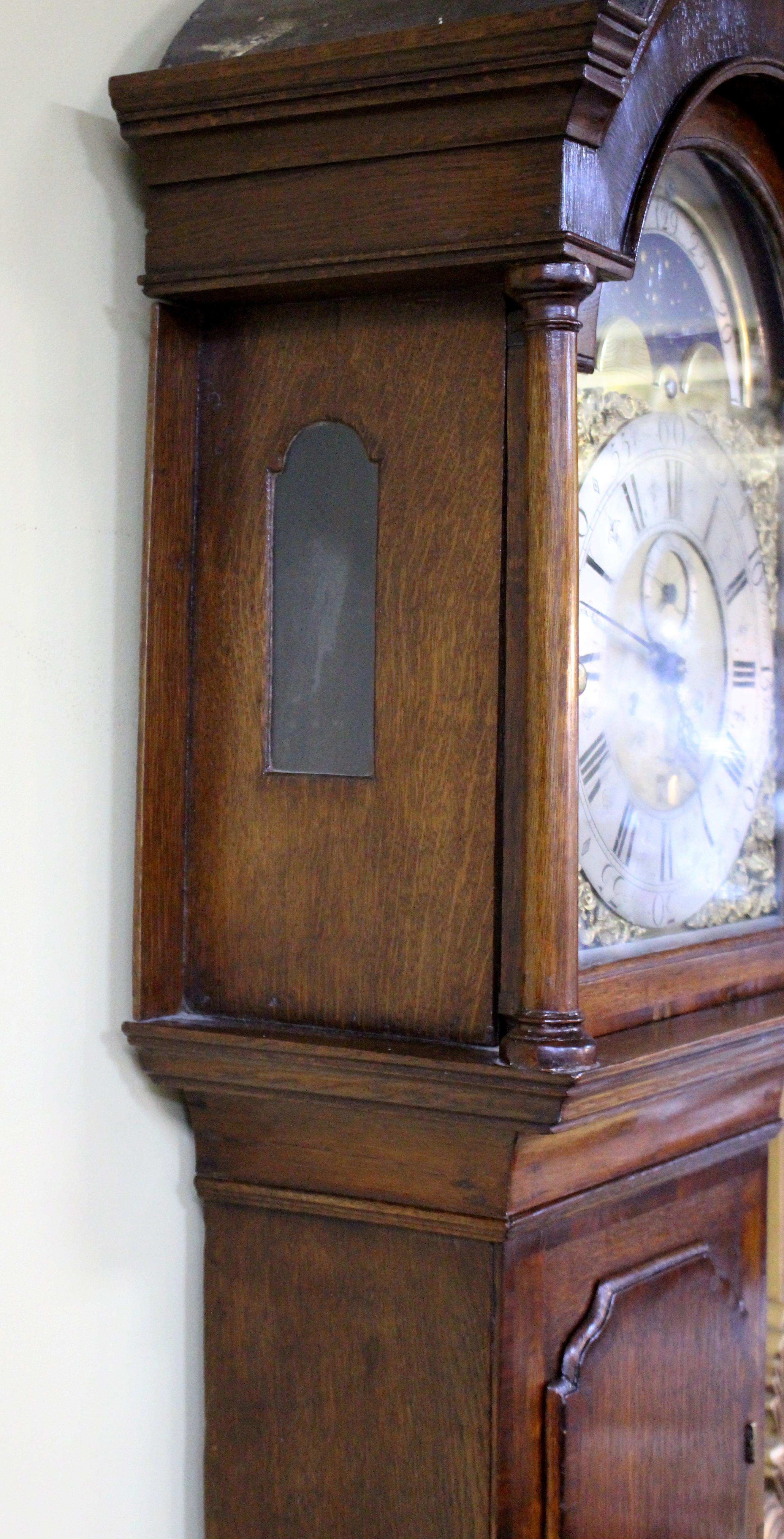 Mid-18th Century Eight Day Oak Longcase Clock by John Taylor of Manchester For Sale 8