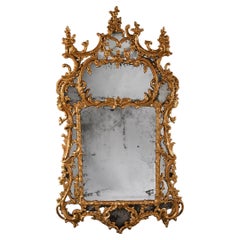Antique Mid 18th C. George II Carton Pierre Gilt Mirror