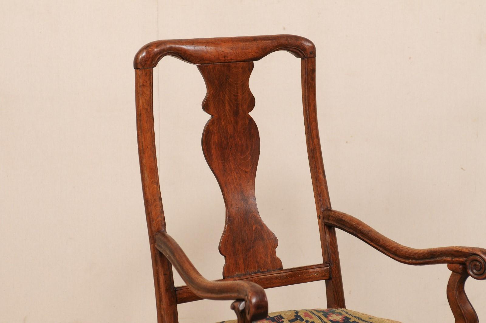 Schwedischer Rokoko-Sessel aus der Schwedischen Periode mit handgewebtem Sitz aus Allmoge-Textil (18. Jahrhundert) im Angebot
