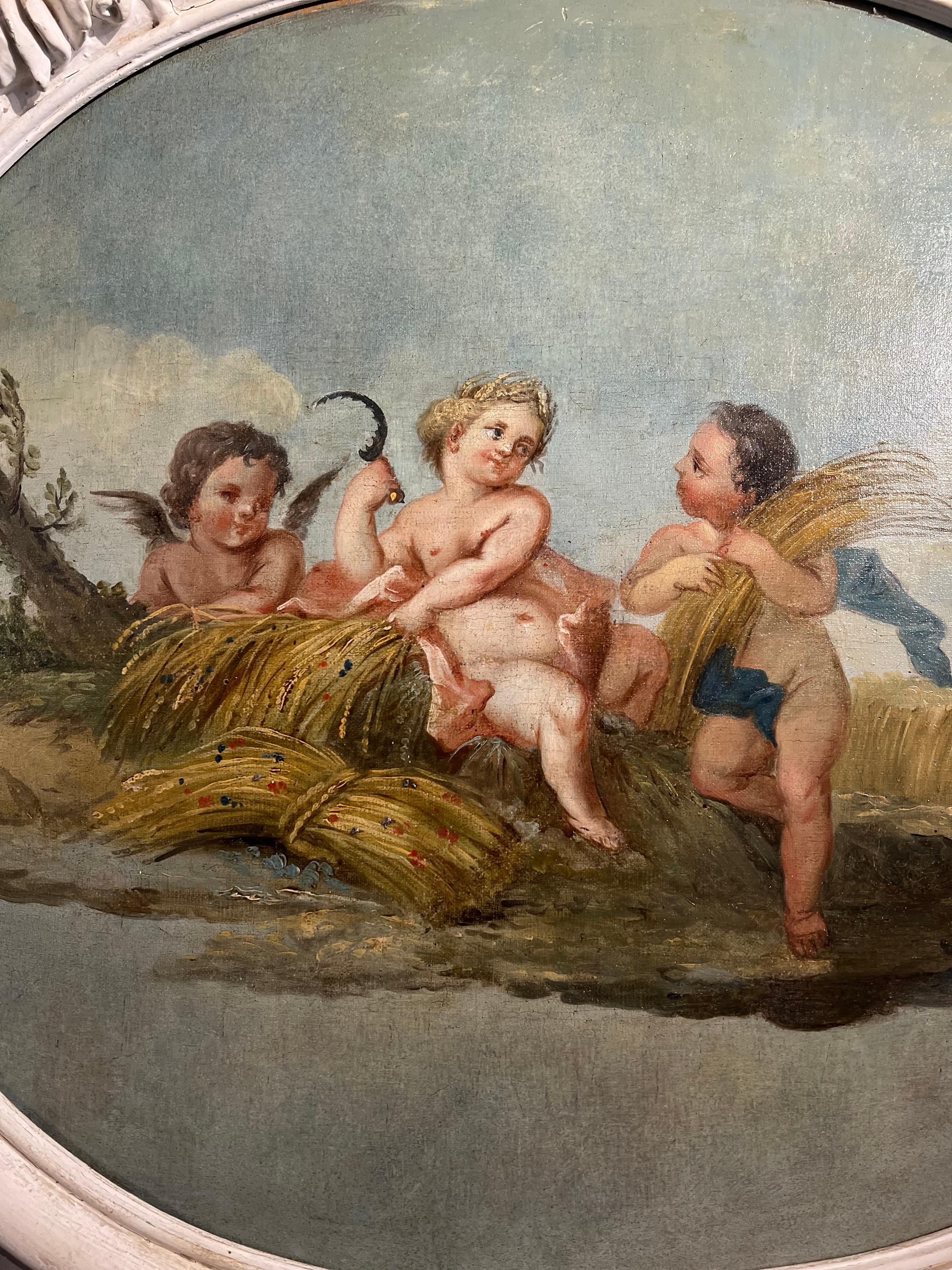 Mitte des 18. Jahrhunderts „Allegorie des Sommers“, Öl auf Leinwand 6
