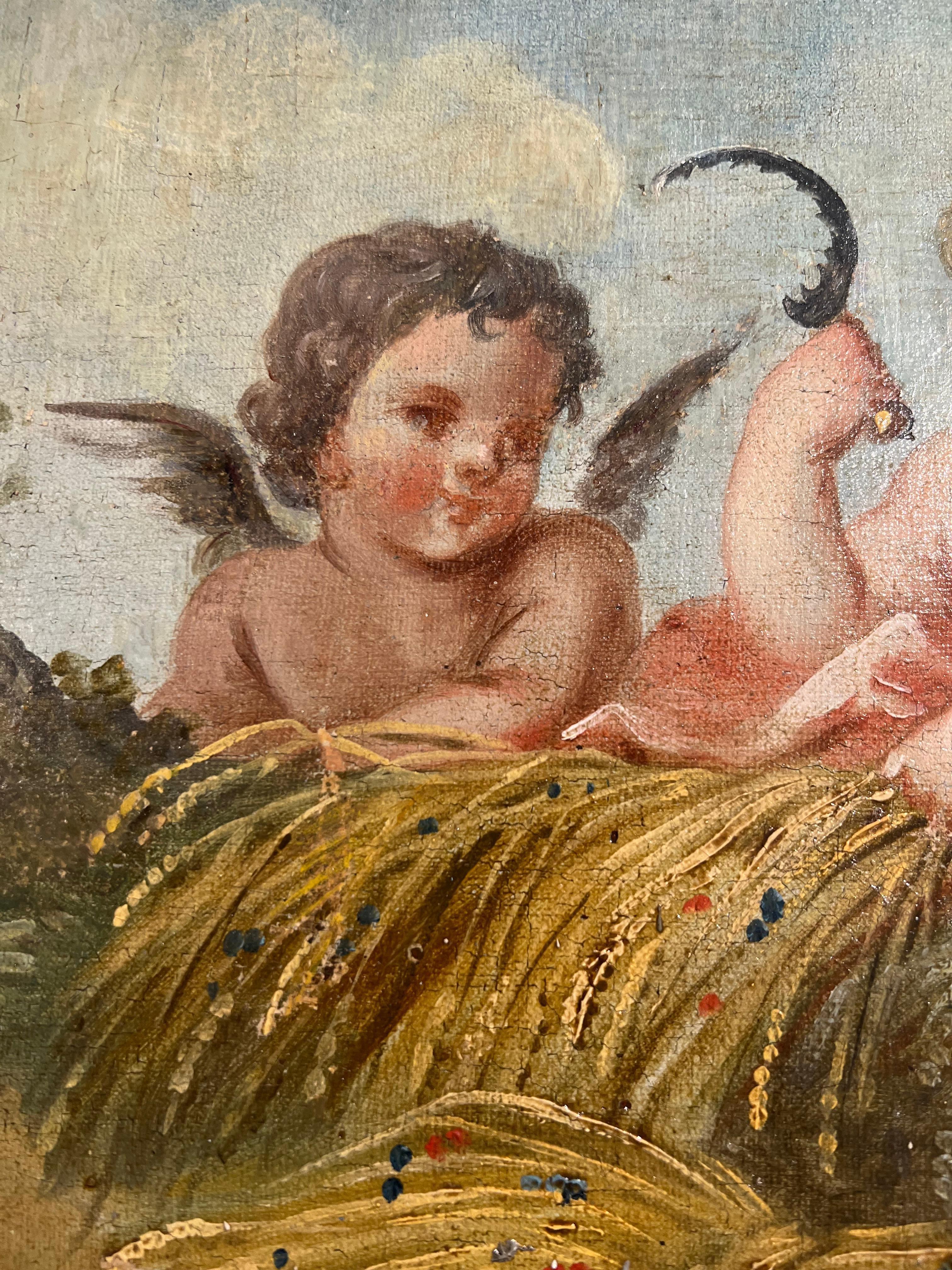 Mitte des 18. Jahrhunderts „Allegorie des Sommers“, Öl auf Leinwand 9