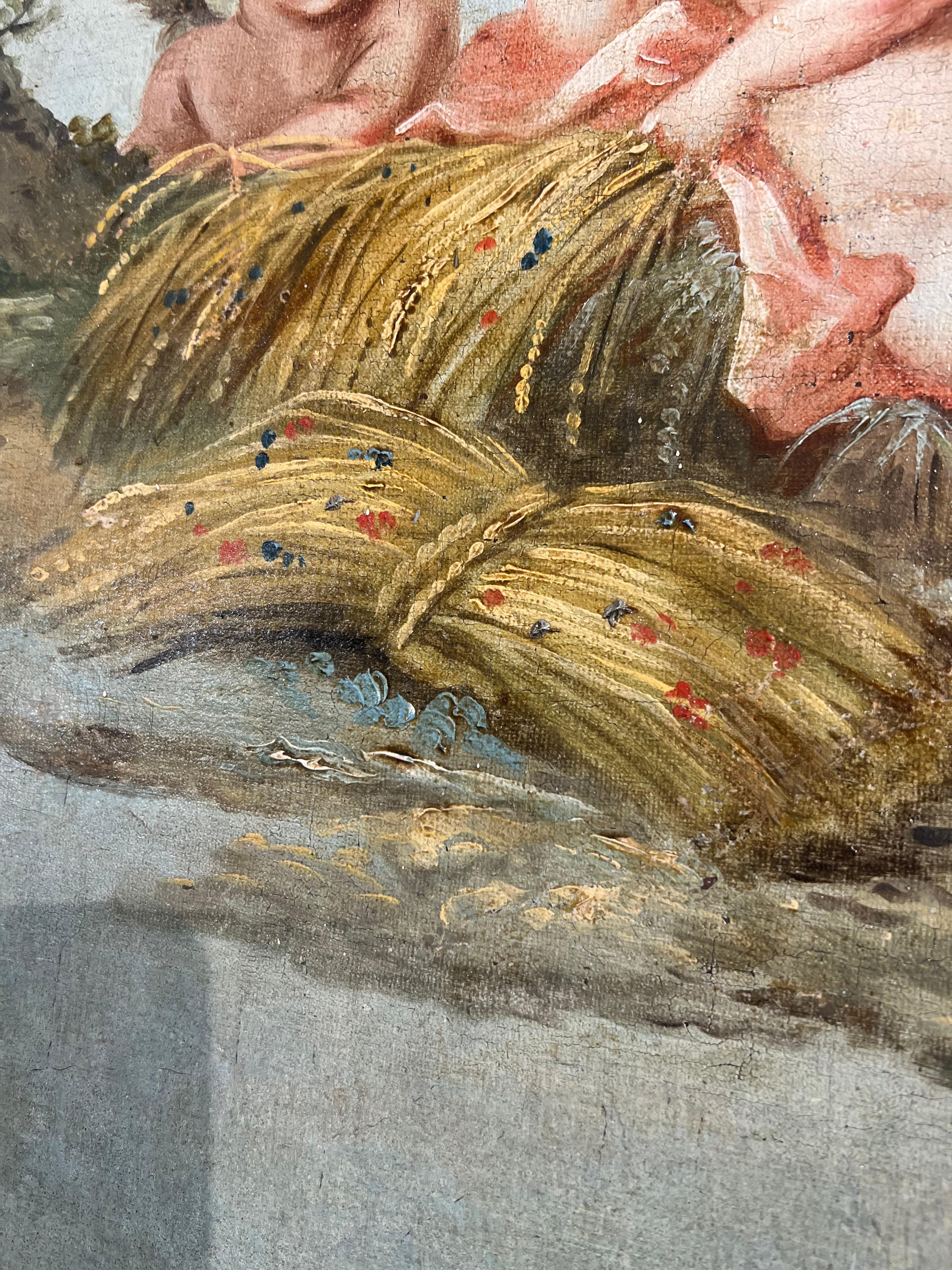 Mitte des 18. Jahrhunderts „Allegorie des Sommers“, Öl auf Leinwand 12