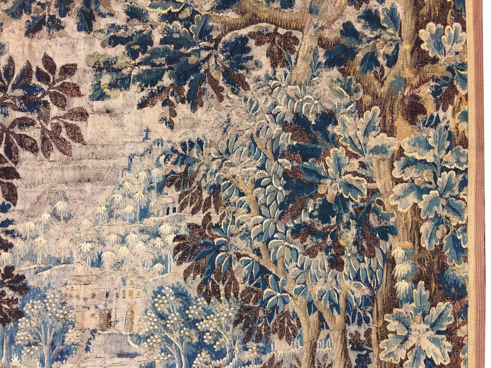Antiker französischer Gobelin Wandteppich aus der Mitte des 18 (18. Jahrhundert)