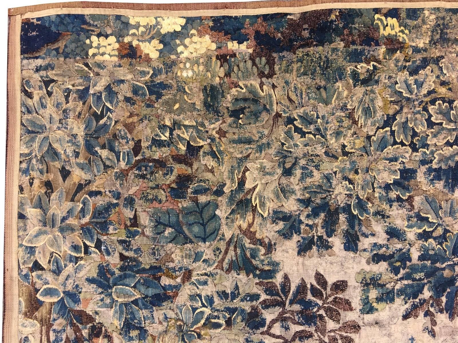 Antiker französischer Gobelin Wandteppich aus der Mitte des 18 (Wolle)
