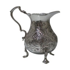 Mid-18th Century Antique George II Rococo Sterling Silver Cream Jug London, 1748