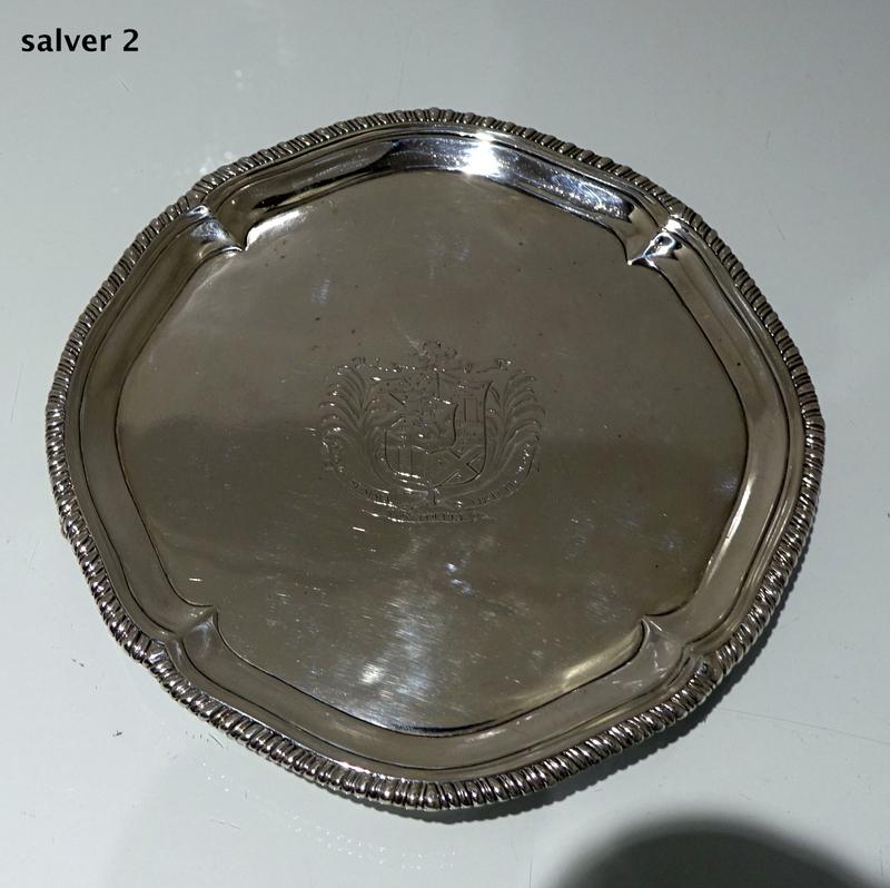 Antique George II Sterling Silver Salvers Lon 1769 J Cormick, Pair 3
